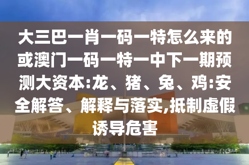 大三巴一肖一碼一特怎么來的或澳門一碼一特一中下一期預(yù)測大資本:龍、豬、兔、雞:安全解答、解釋與落實,抵制虛假誘導(dǎo)危害
